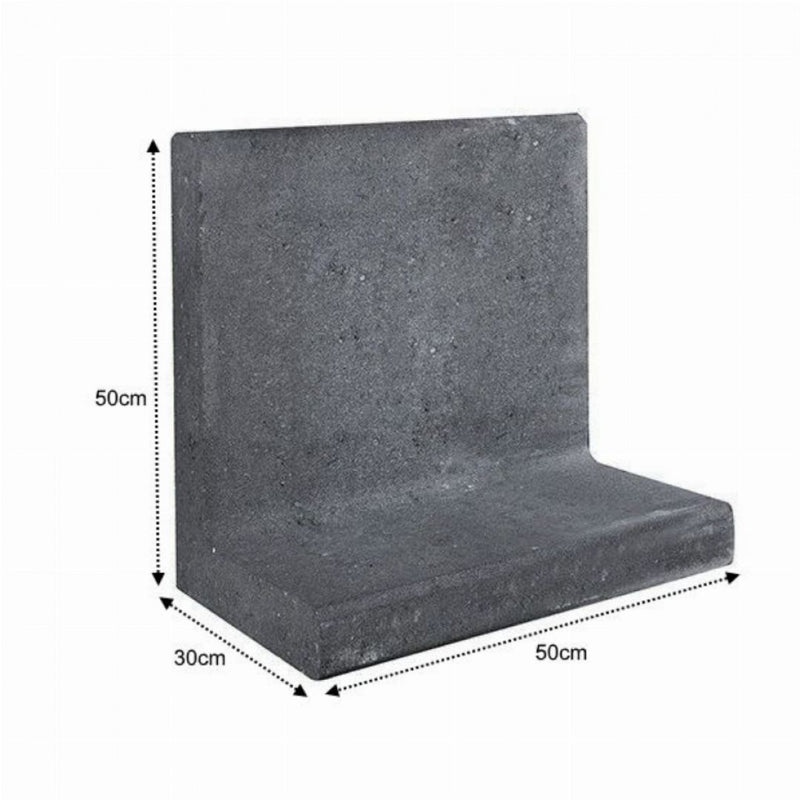 L-Element Beton - 500 x 300 x 500 mm, Zwart