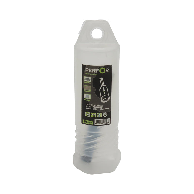 Tegelboor Ø6 mm, HEX aansluiting
