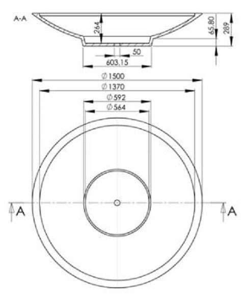 Bloembak Agnese Ø150 h:29 cm