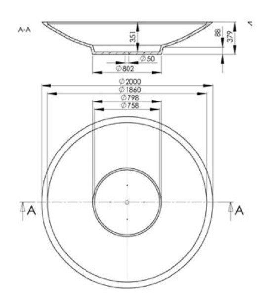Bloembak Matteo Ø200 h:38 cm