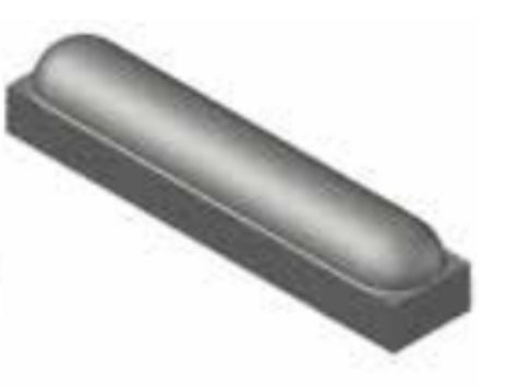 Stootband 2-zijdig rond met voet grijs 950x200x170