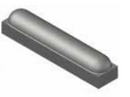 Stootband 2-zijdig rond met voet grijs 1000x200x180