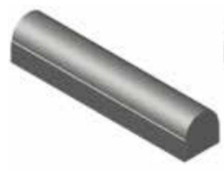 Stootband 2-zijdig recht met voet grijs 1000x200x120