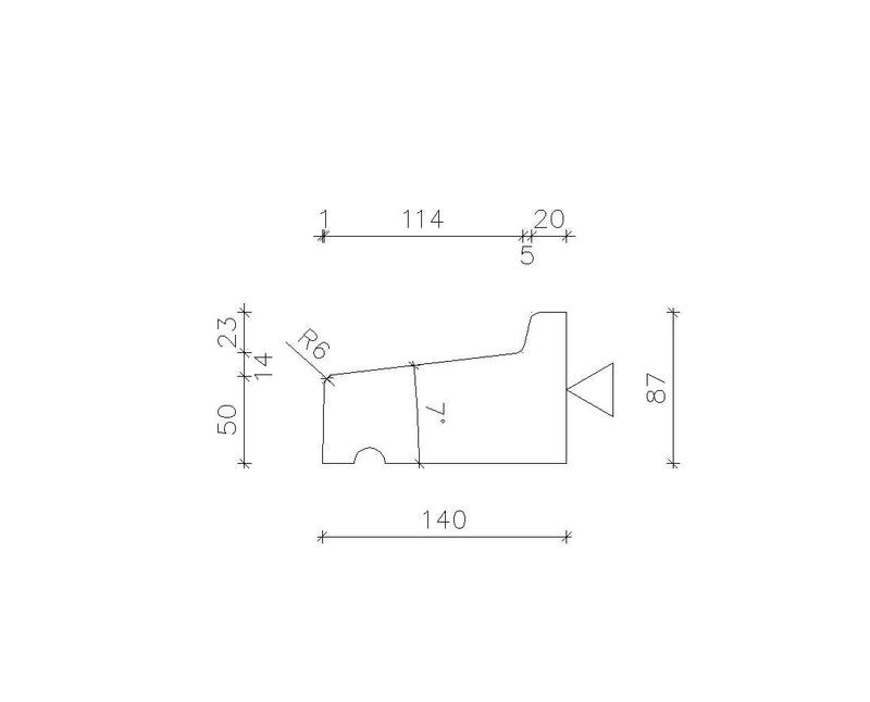 Raamdorpel R2 140x50-87 mm
