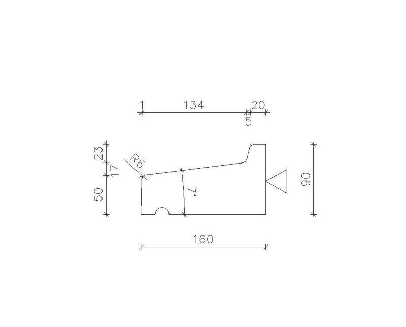Raamdorpel R2 160x50-90 mm
