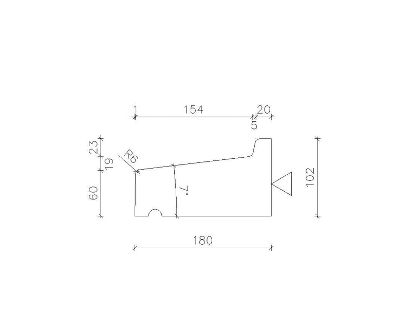 Raamdorpel R2 180x60-102