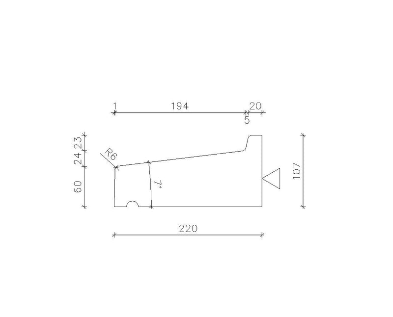 Raamdorpel R2 220x60-107 mm