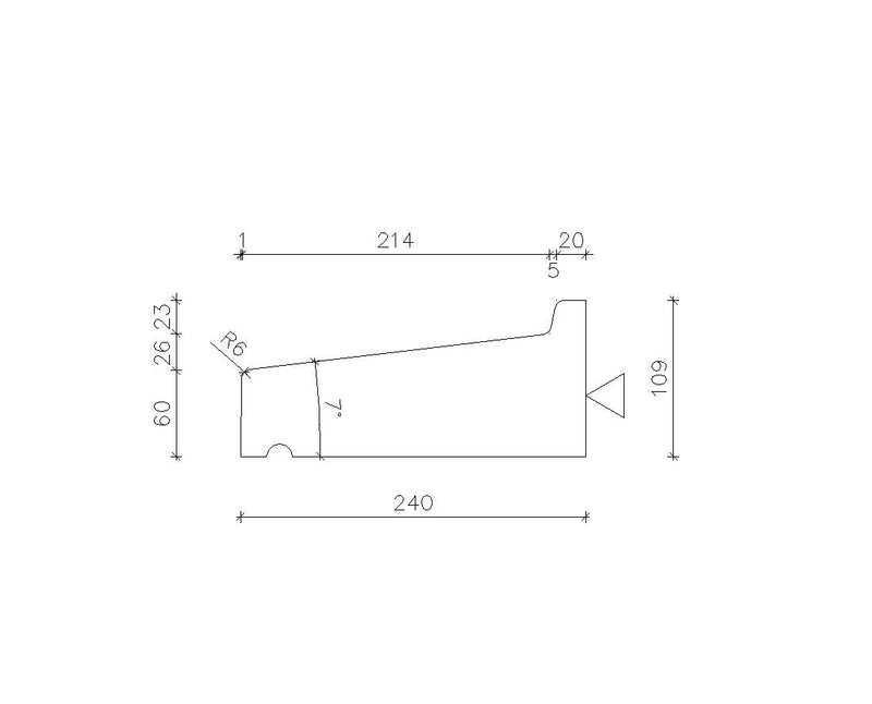 Raamdorpel R2 240x60-109