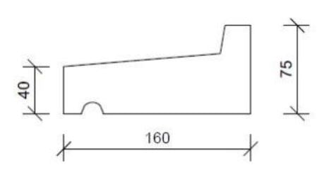 Raamdorpel R3 160x40-75 mm