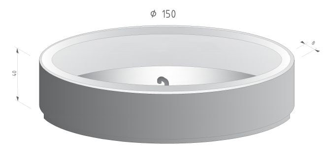 Nr 153gg Bloembak Ø150xH40cm gewassen grind