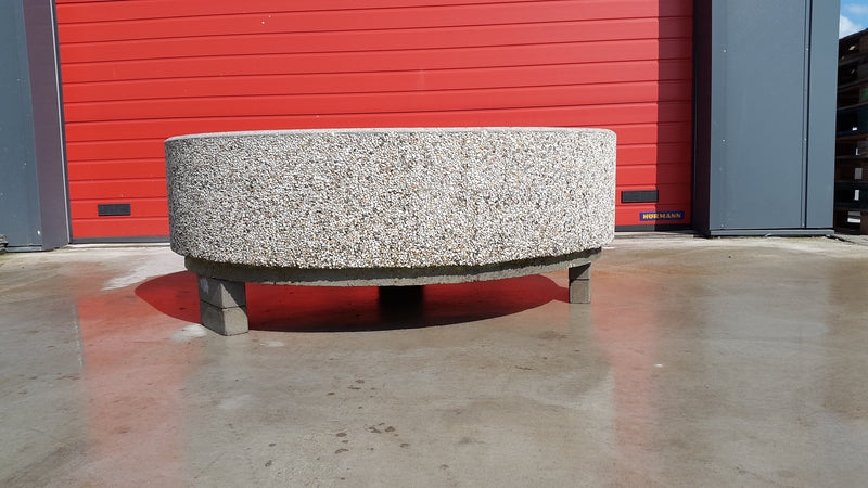 bloembak Ø150xH40cm gewassen grind
