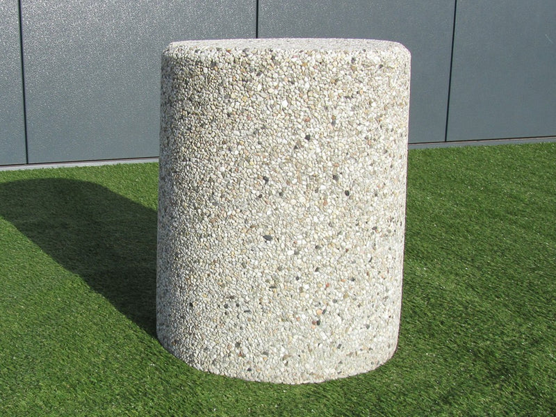 Poef Ø 50 cm en 60 cm hoog gewassen grind rond