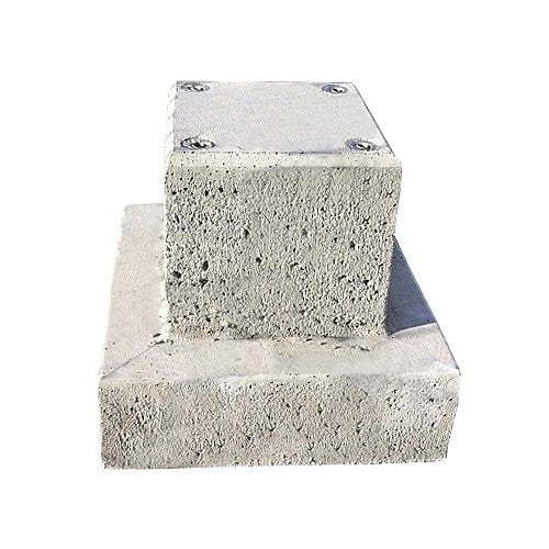 Betonpoer 350 mm hoog met 4x draadeind M10 RVS huls