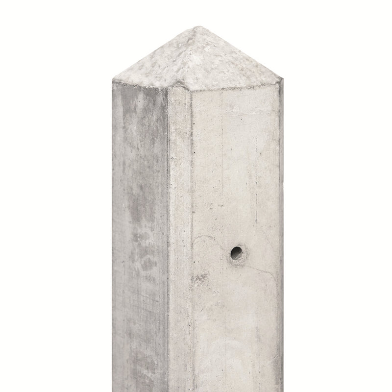 Betonpaal wit-grijs, diamantkop 10.0x10.0x280 cm T-model (3-sp)