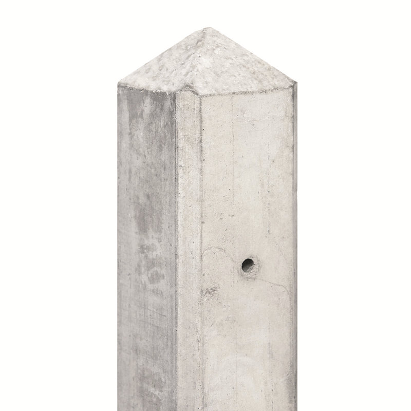 Betonpaal wit-grijs, diamantkop 10.0x10.0x220cm glad