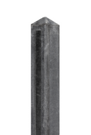 Betonpaal antraciet, diamantkop gecoat 10x10x104cm glad enkele plaat