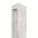 Betonpaal wit-grijs, diamantkop 10x10x145cm glad Eindpaal dubbele plaat