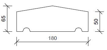 Muurafdekker 2 zijdig 180x50-65 grijs of antraciet