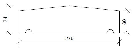 Muurafdekker 2 zijdig 270x60-74 grijs of antraciet