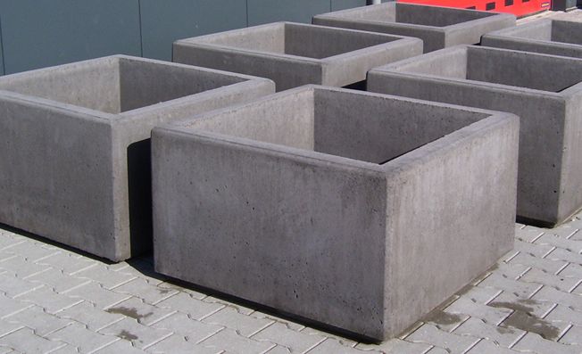 Bloembak 60x60x60 grijs