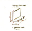 L-element 60 cm hoog grijs