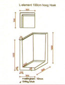 L-element hoek 100 cm hoog grijs