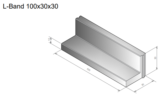 Nr 730gb L-element - L-Band grijs 1000x300x300