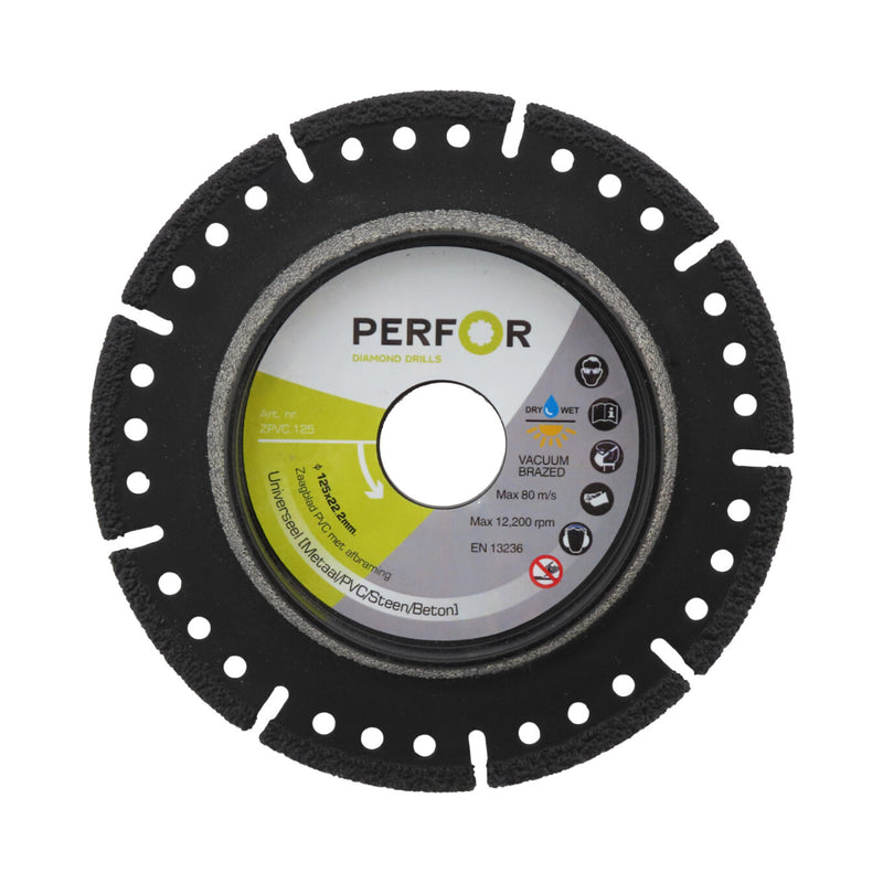 Zaagblad PVC met vellingkant Ø125, asgat 22,2